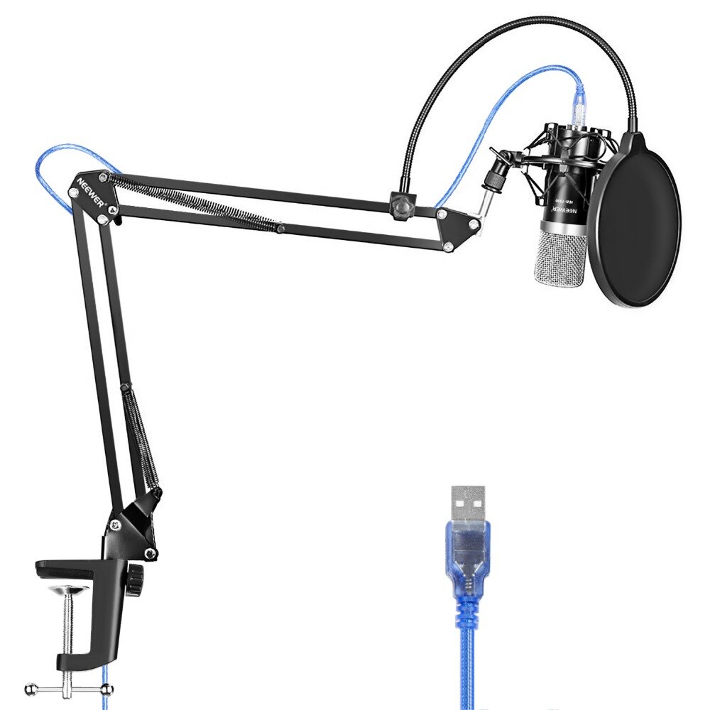 Neewer usb microphone for Windows and Mac with suspension scissor arm stand Shock Mount and table mounting clamp kit for Sound Neewer usb microphone for Windows and Mac with suspension scissor arm stand Shock Mount and table mounting clamp kit for Sound