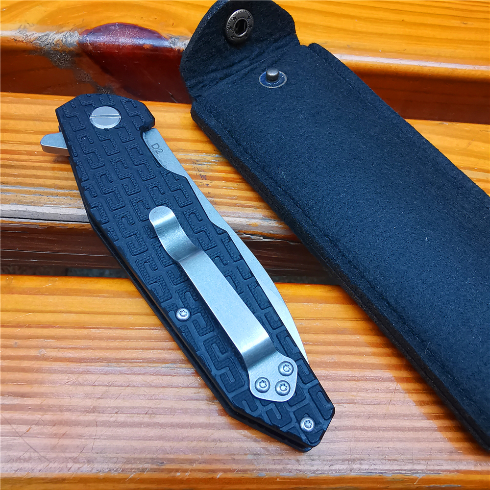 Folding Knife, D2 High-quality Knife, with G10 Handle, Ball Bearing Outdoor Hunting Knife, Easy To Open and Close with One Hand Folding Knife, D2 High-quality Knife, with G10 Handle, Ball Bearing Outdoor Hunting Knife, Easy To Open and Close with One Hand