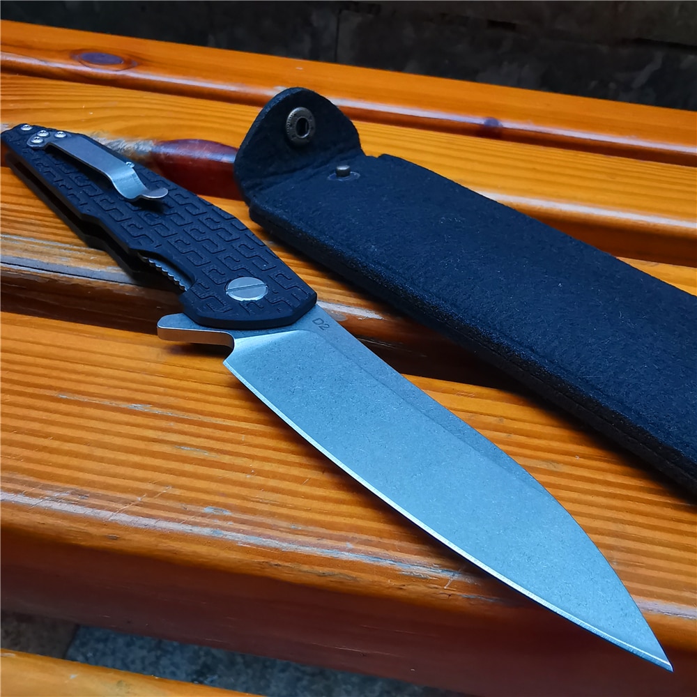 Folding Knife, D2 High-quality Knife, with G10 Handle, Ball Bearing Outdoor Hunting Knife, Easy To Open and Close with One Hand Folding Knife, D2 High-quality Knife, with G10 Handle, Ball Bearing Outdoor Hunting Knife, Easy To Open and Close with One Hand