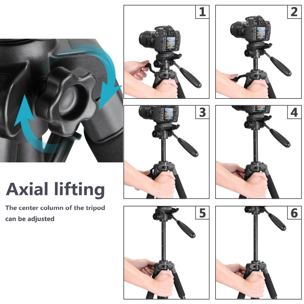Neewer Camera Tripod Portable 56 inches/142cm Aluminum 3-Way Swivel Pan Head+Carrying Bag for Canon Nikon Sony DSLR Camera Neewer Camera Tripod Portable 56 inches/142cm Aluminum 3-Way Swivel Pan Head+Carrying Bag for Canon Nikon Sony DSLR Camera