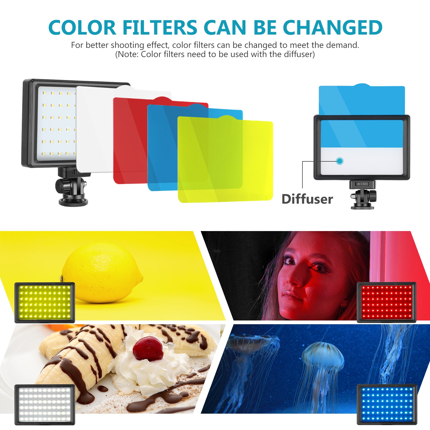 Neewer 2 Packs Portable Photography Lighting Kit Dimmable 5600K USB 66 LED Video Light with Mini Adjustable Tripod Stand Neewer 2 Packs Portable Photography Lighting Kit Dimmable 5600K USB 66 LED Video Light with Mini Adjustable Tripod Stand