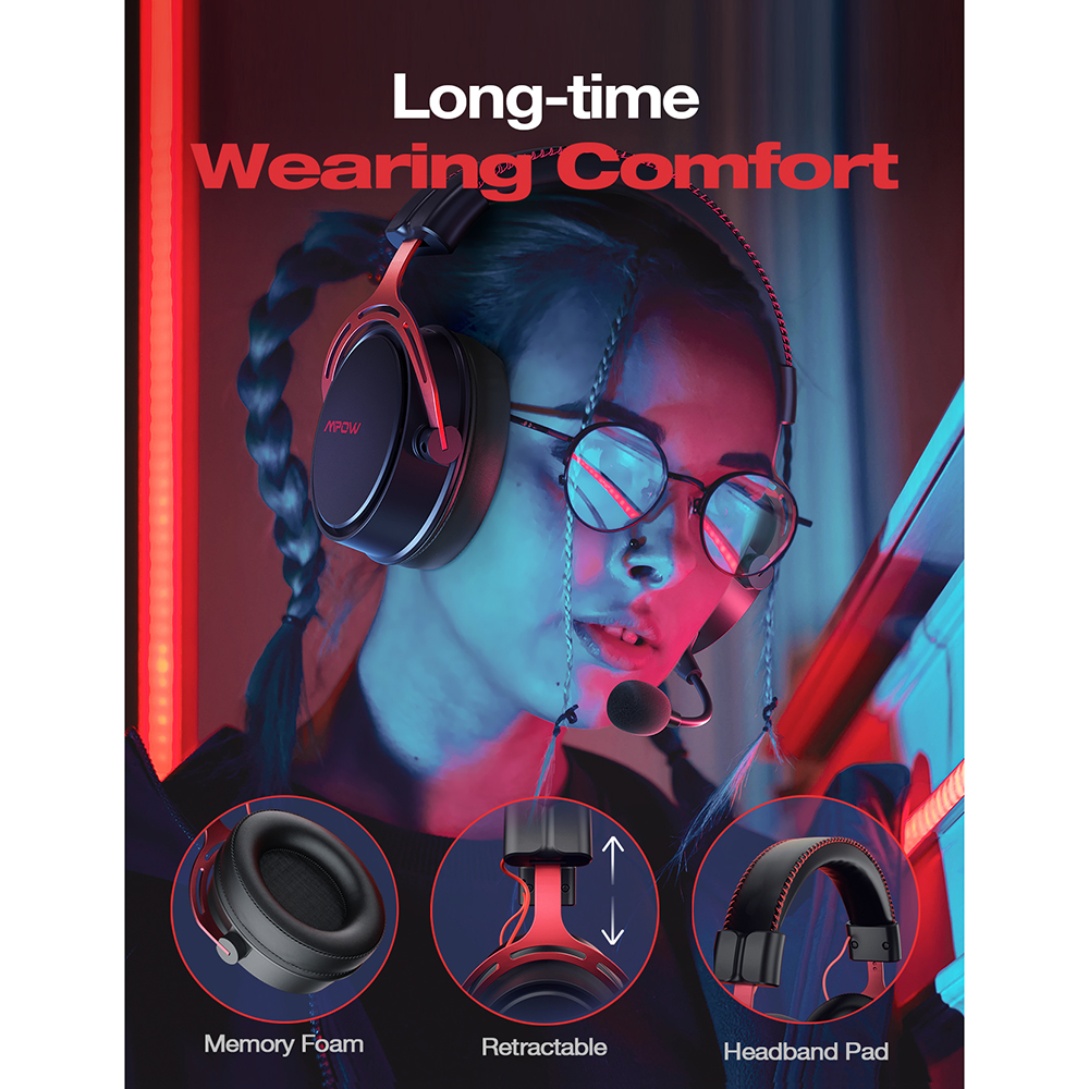 Mpow/Soulsens Air SE PS4 Gaming Headset 3D Surround Sound Wired Headphones with Noise Cancelling Mic for PS4 PS5 Xbox One Switch Mpow/Soulsens Air SE PS4 Gaming Headset 3D Surround Sound Wired Headphones with Noise Cancelling Mic for PS4 PS5 Xbox One Switch